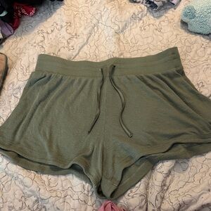Victoria's Secret Green Athletic Shorts with Drawstring Waist